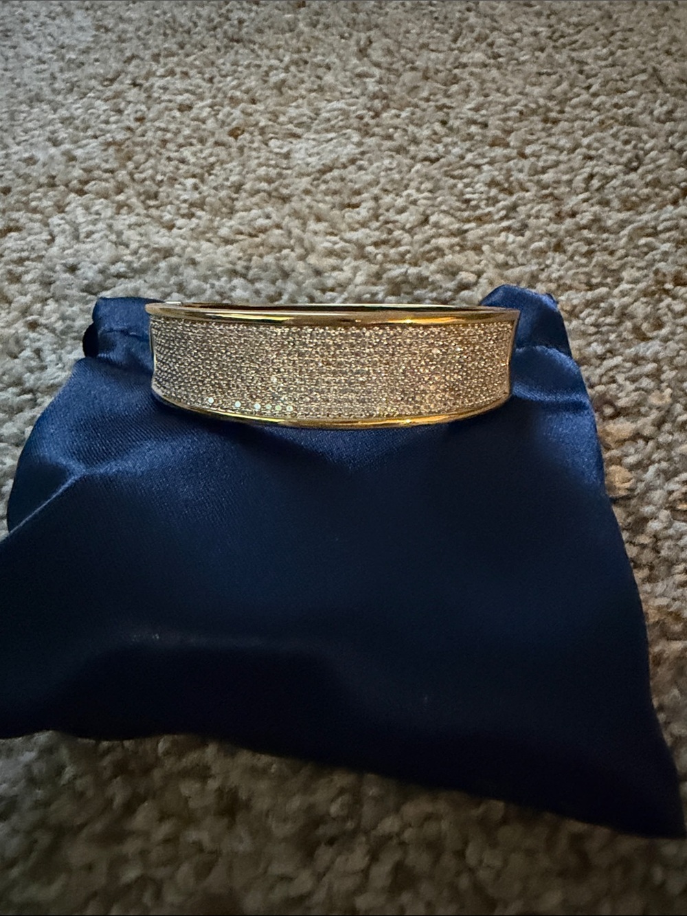 QVC Gold-Tone Pavé Crystal Bangle Bracelet